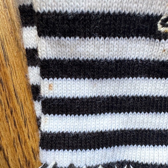 Sailor Jerry Embroidered Black and White Striped Scarf Death Or Glory - Picture 4 of 6